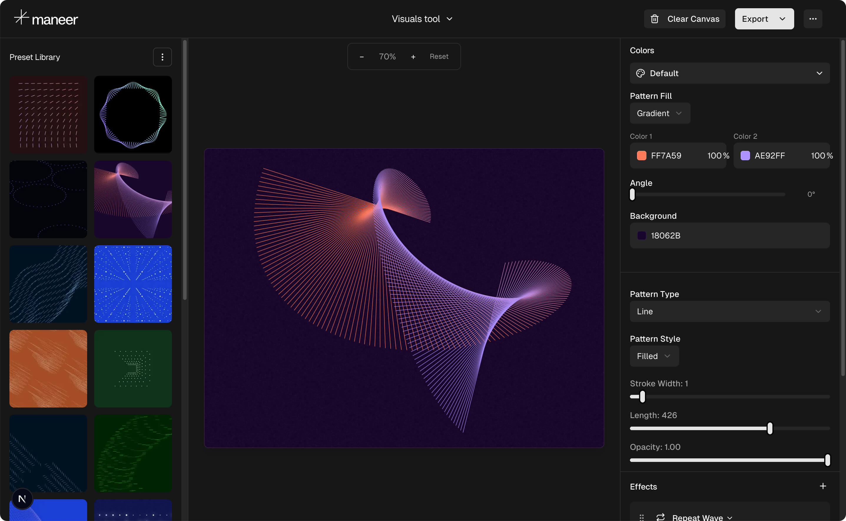 Flow application interface
